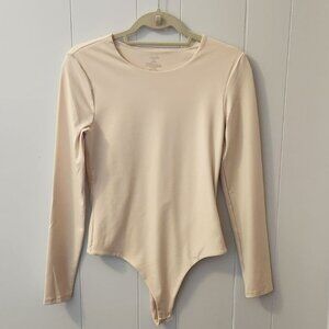 New/Never Worn- Nuuds Long Sleeve Crewneck Bodysuit- Bone, Medium